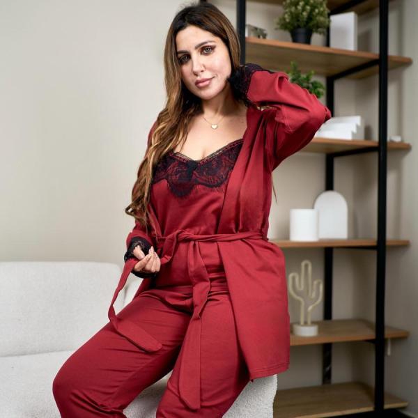 Velvet rose 3 pieces pyjama