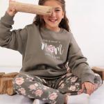 ✨ Girls' Tracksuit – Milton Fabric & Floral Pants ✨