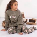 ✨ Girls' Tracksuit – Milton Fabric & Floral Pants ✨