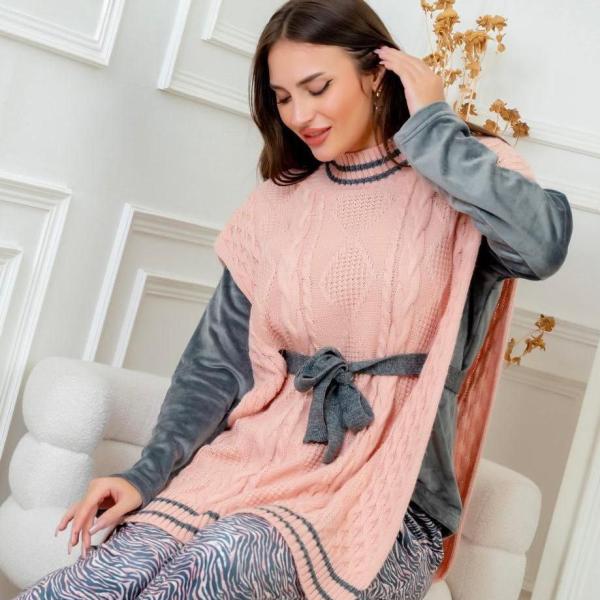 Grey & rose 3 pieces pyjama